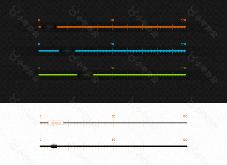 多色多款网页进度条滑块素材