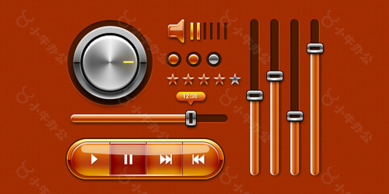 音乐视频播放器按钮进度条素材