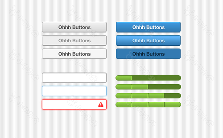 网页UI界面按钮进度条文本框素材