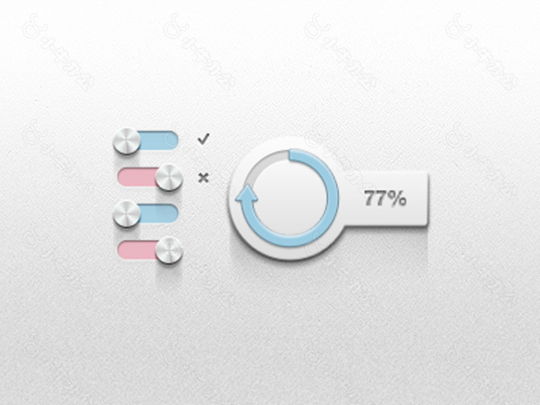 网页立体开关图标按钮素材
