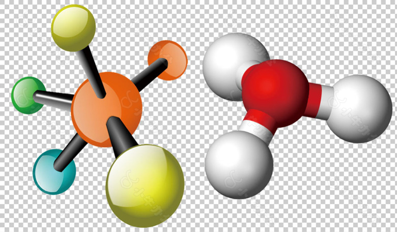 彩色三维分子模型免抠png透明图层素材