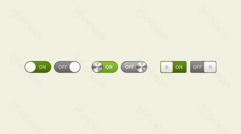 绿色网页开关滑块按钮素材