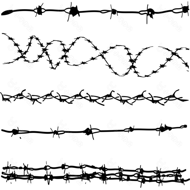 带刺铁丝矢量素材