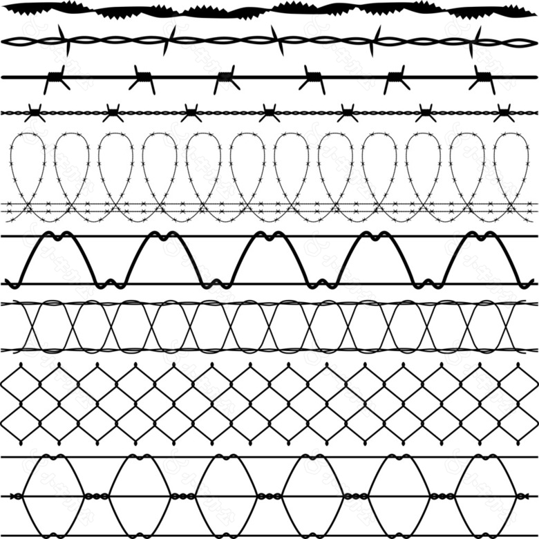 各式铁丝矢量素材