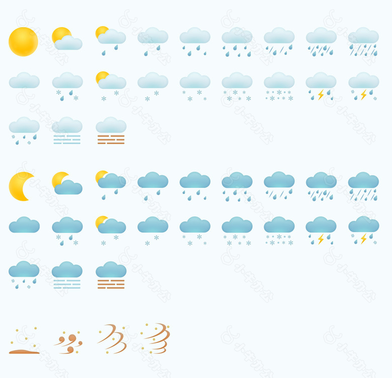 圆润天气图标