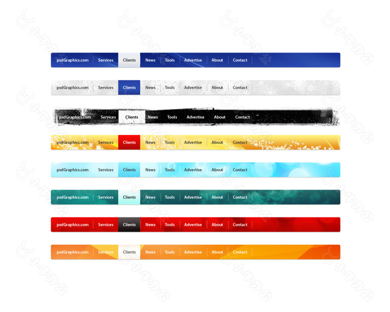 多款彩色网页导航栏菜单设计素材