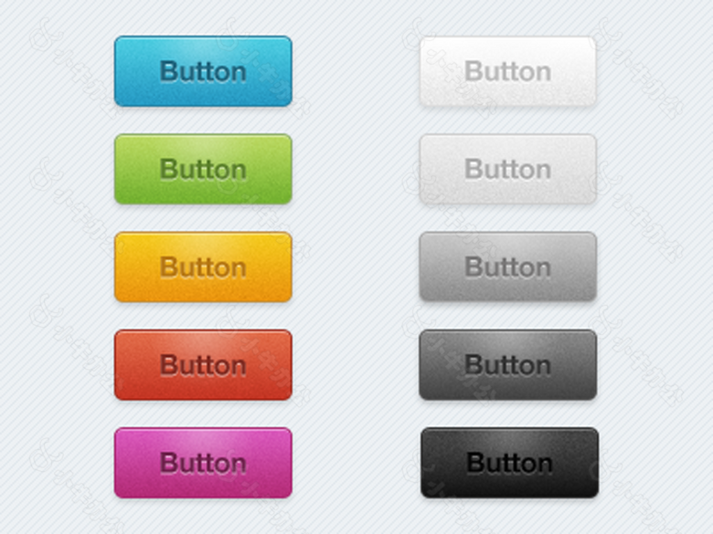 多色网页立体按钮图标素材