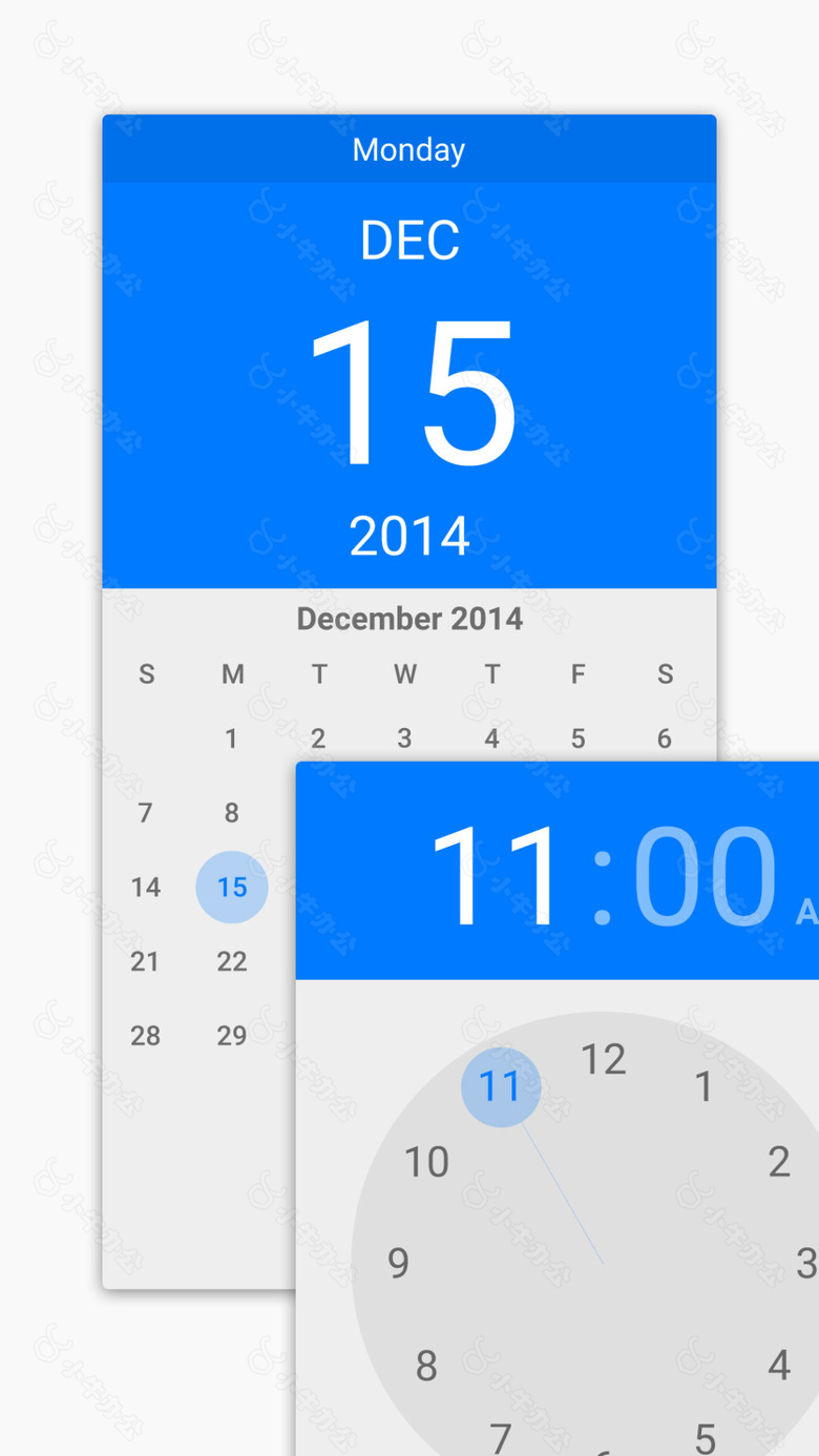 安卓手机日历及日历部件设计素材