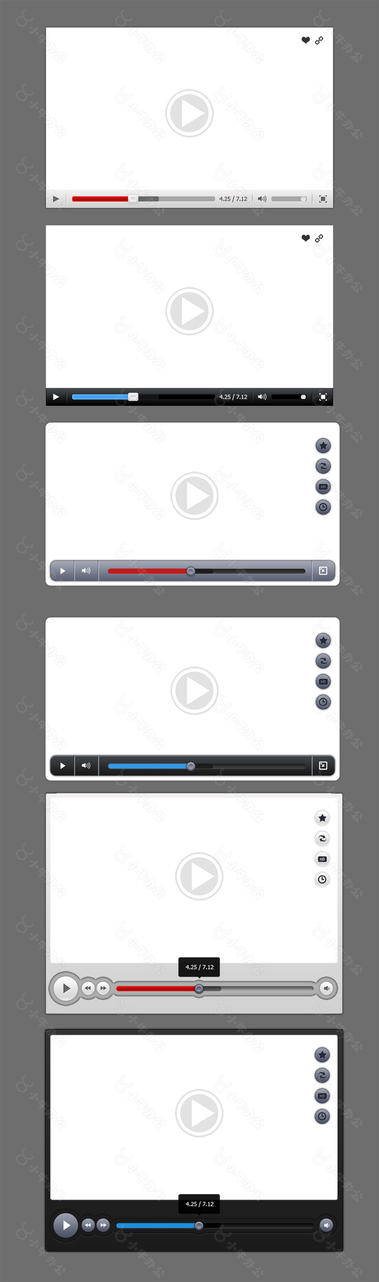 多款网页视频播放器素材