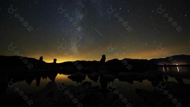 夜晚星空变化自然延时摄影素材