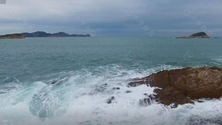 大气实拍海浪拍击岩石视频素材