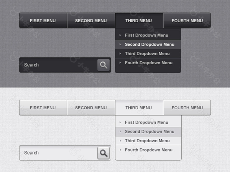 网页迷你导航下拉框搜索框素材