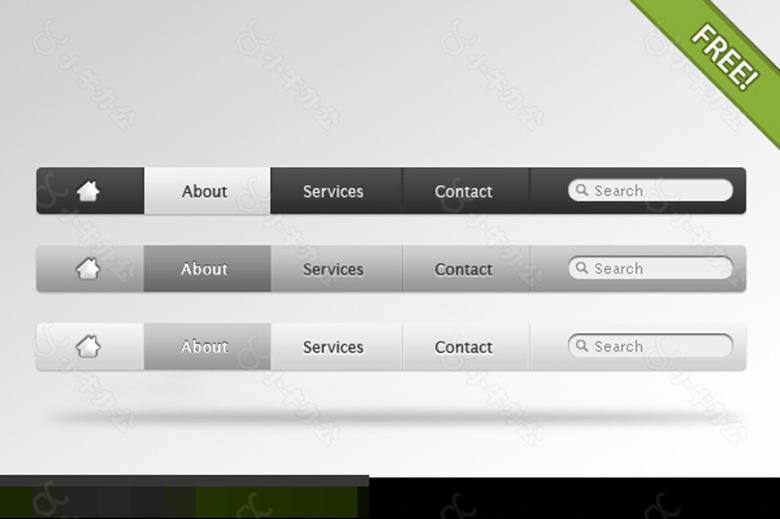 银灰色网页导航素材