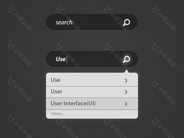 网页搜索框下拉菜单素材