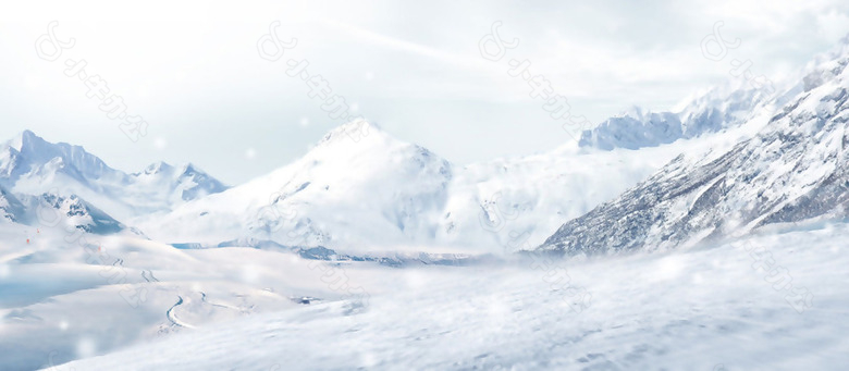 北极寒冷冰封雪山淘宝banner背景