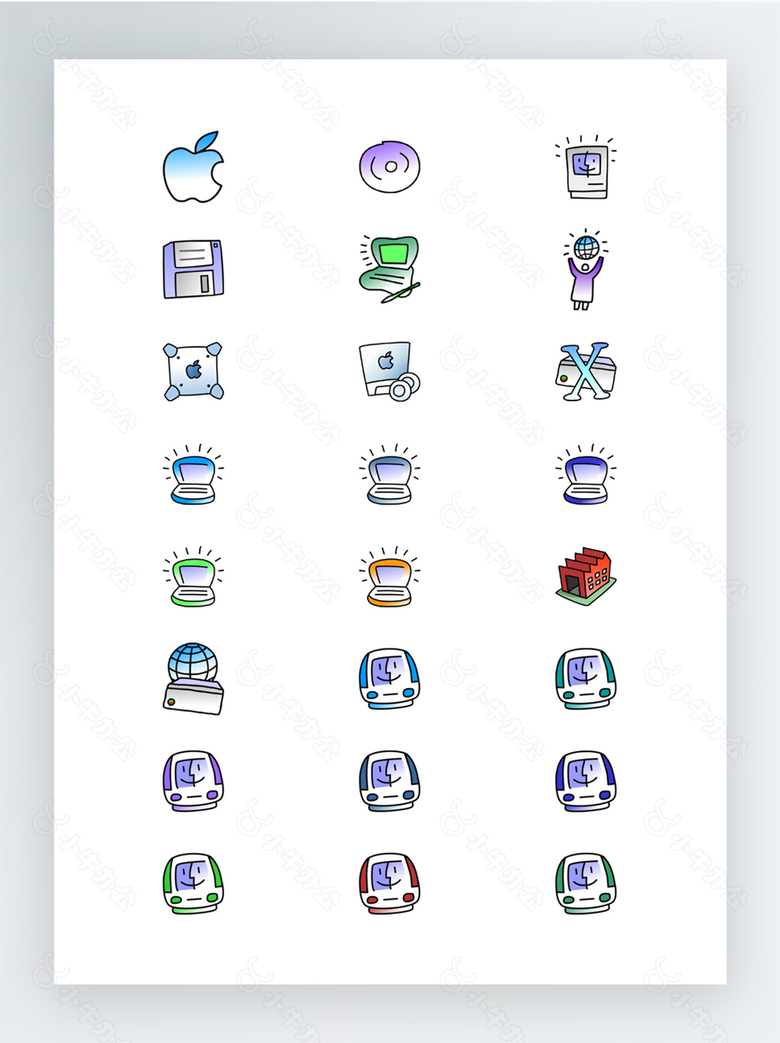 可爱的苹果电脑图标集