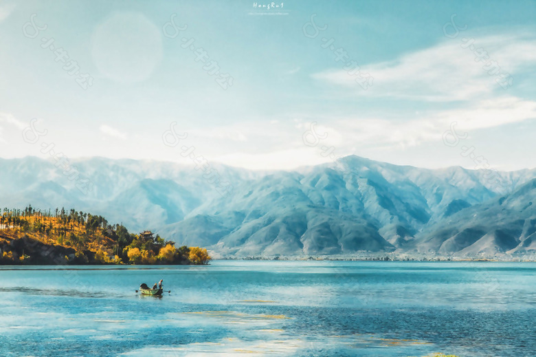 天然山水风景淘宝banner背景