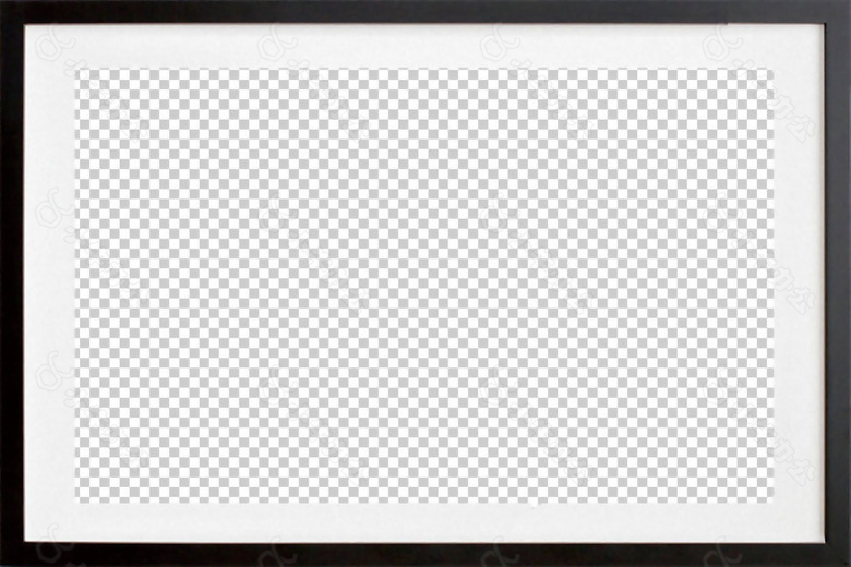 黑色简约相框免抠png透明图层素材