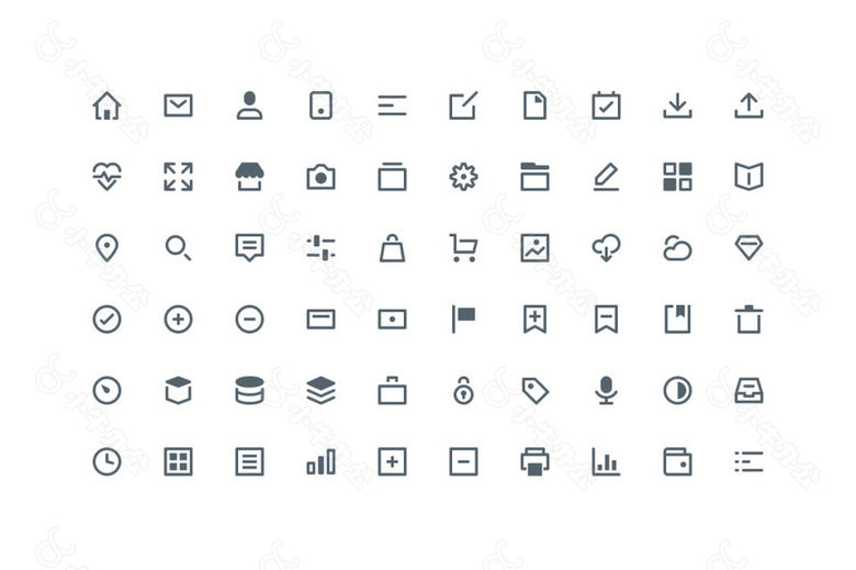六十个线性icon图标设计