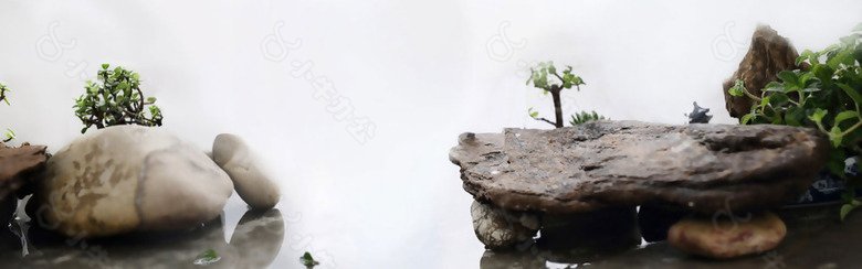 大气假山风景背景