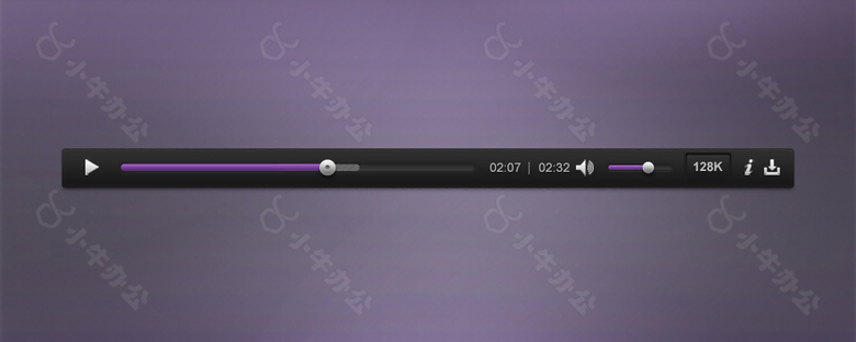 紫色播放条框PSD素材