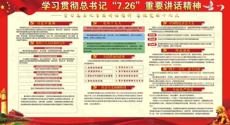 学习贯彻7.26总书记展板