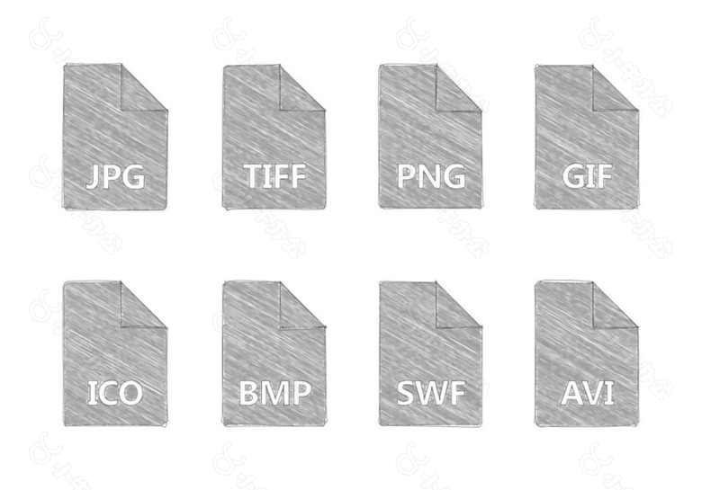手绘文件类型图标收藏