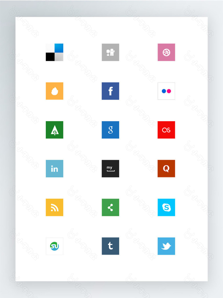 简单社交网站标志图标集