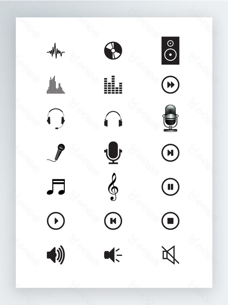 音乐声音相关的图标集