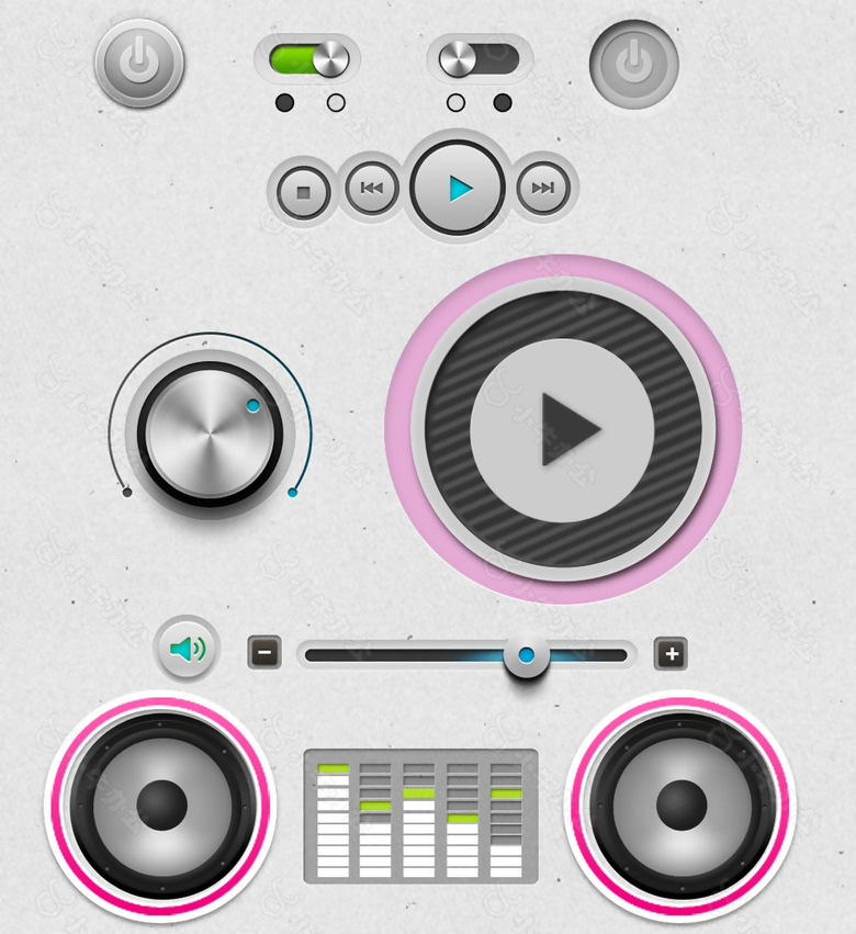 音乐播放器设计UI素材