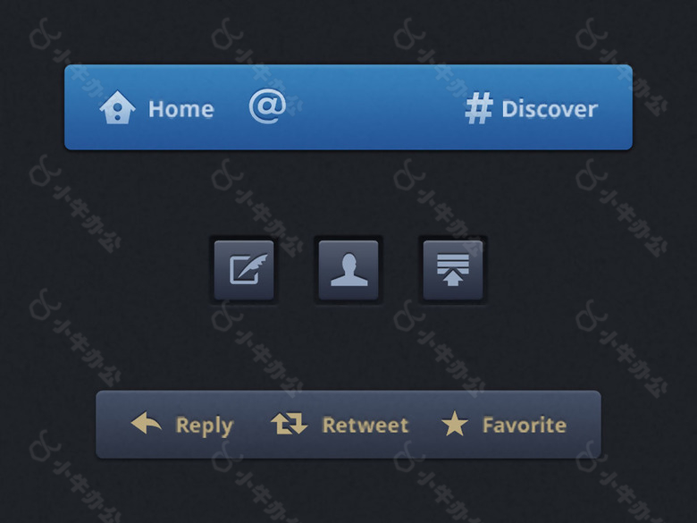 推特风格的UI样式素材
