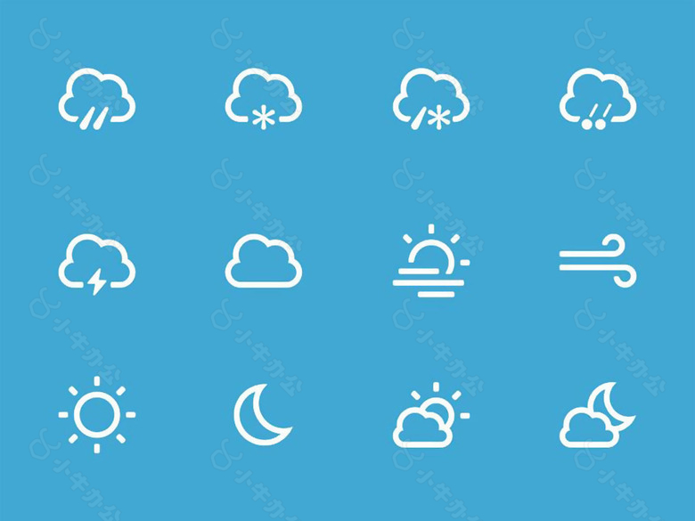 迷你天气图标sketch素材