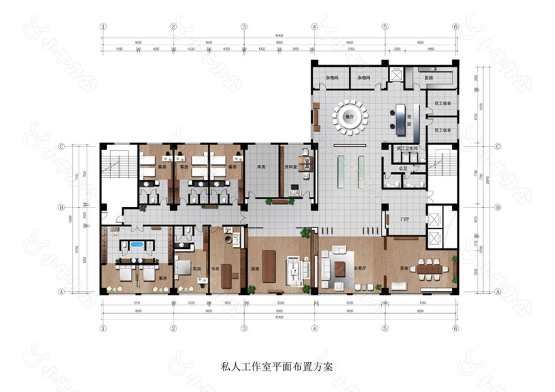 私人会所工装平面图