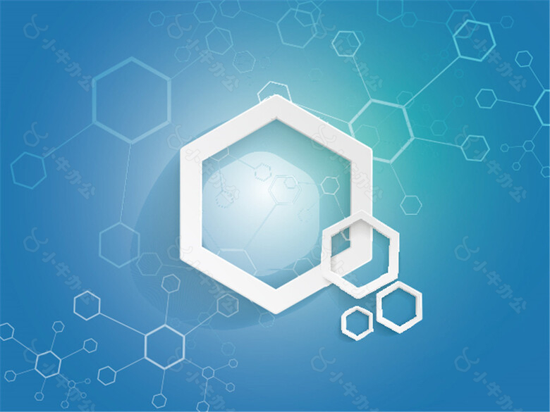 创意蓝色科技分子背景图