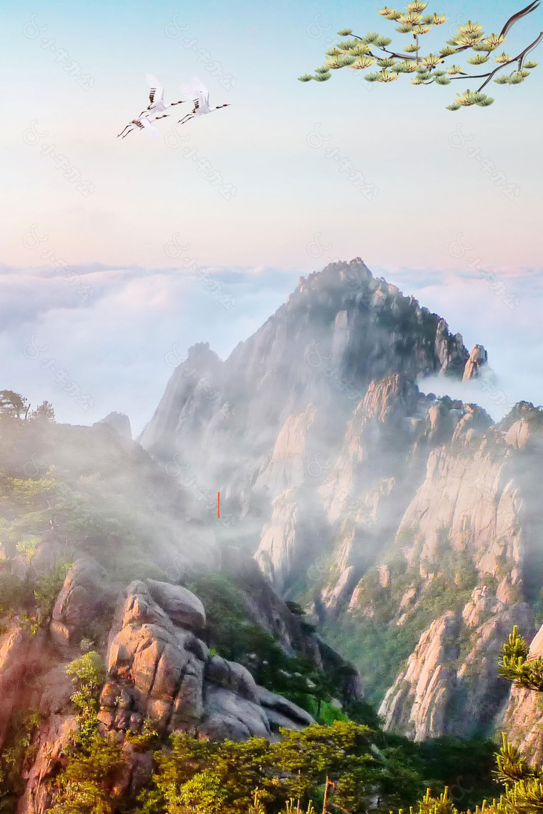 大气山水风景背景