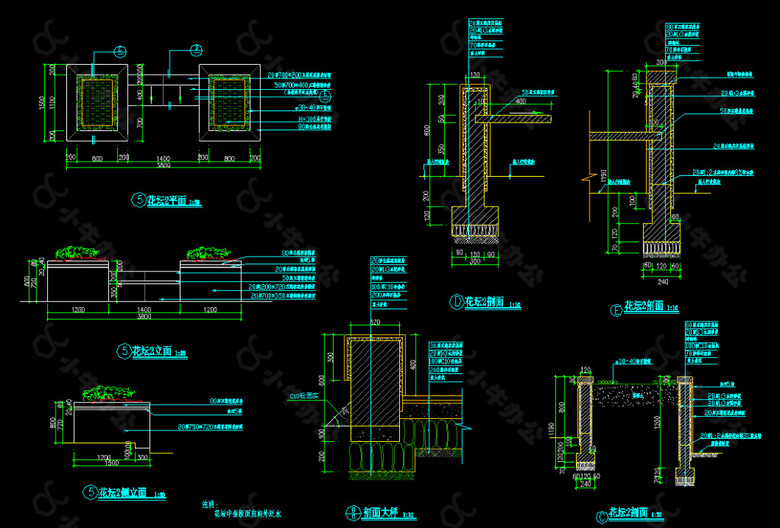 花坛做法园林施工图纸