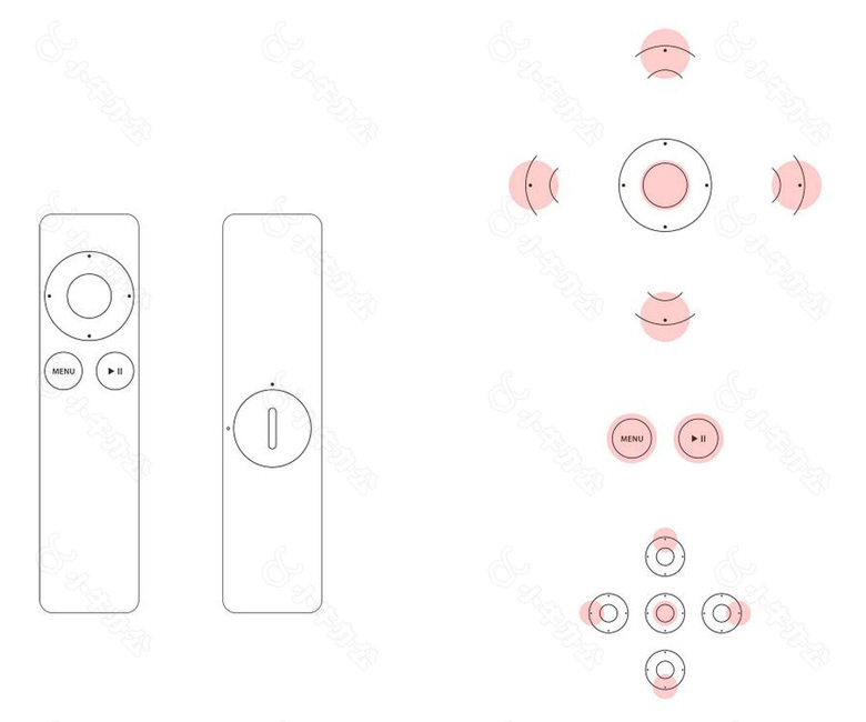 苹果遥控器线框图标sketch素材