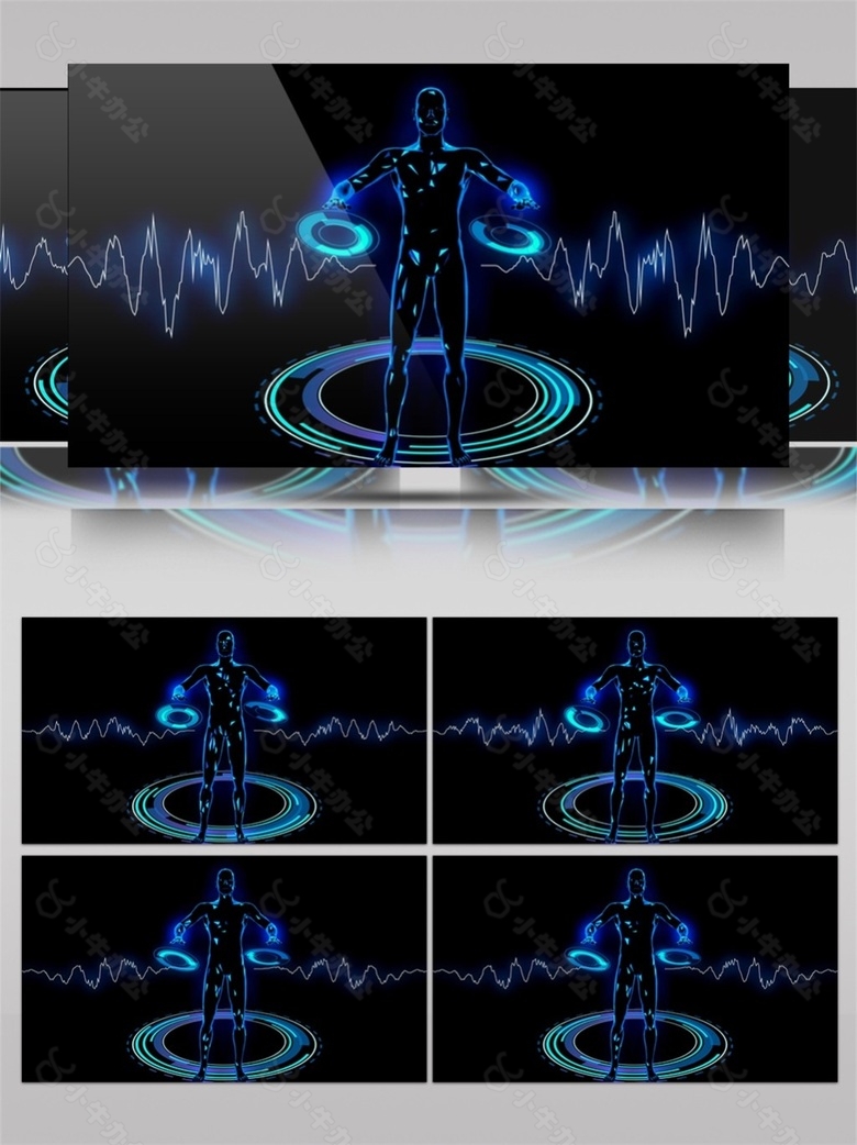 科技蓝色人物形象视频素材高清