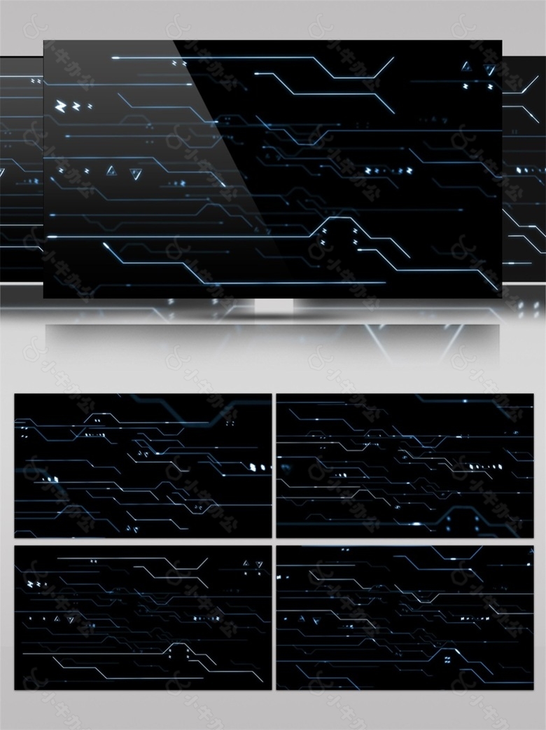 黑色创意电路纹理高情视频素材