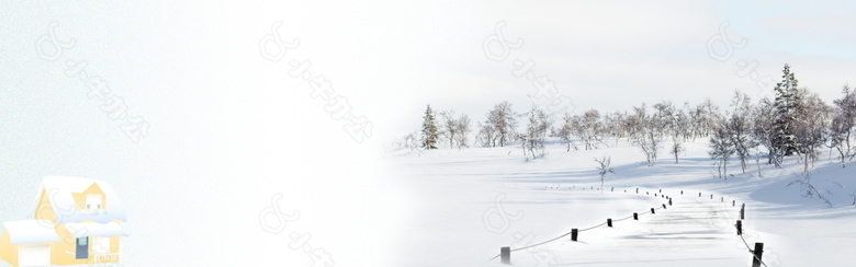 冬季户外雪景banner背景