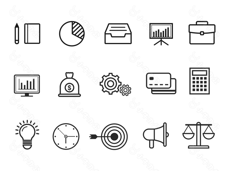 15枚细线业务图标
