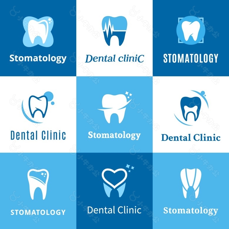 简约蓝色牙科图标