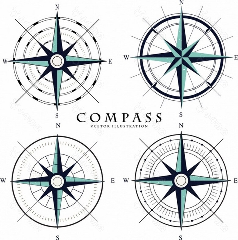 方向指南针矢量素材