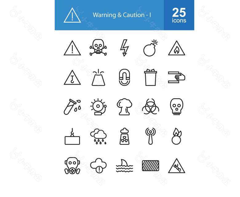 25款警告和提醒图标素材