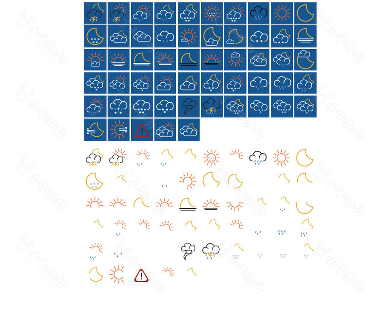 120款天气气象图标