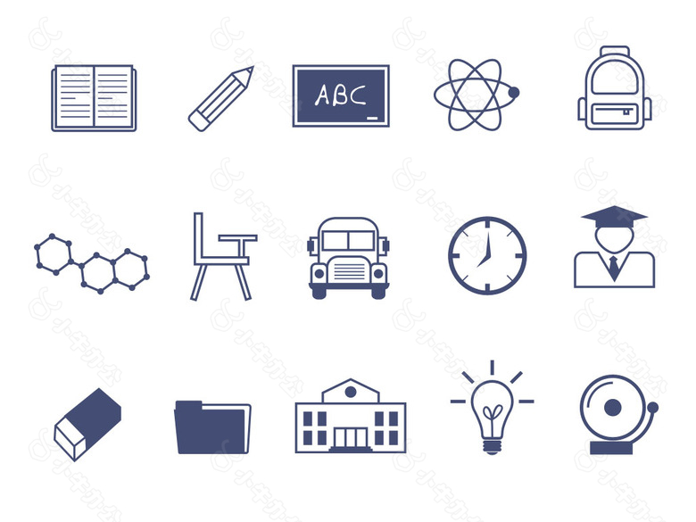 12个学校和学历的图标