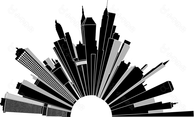 高楼建筑剪影素材