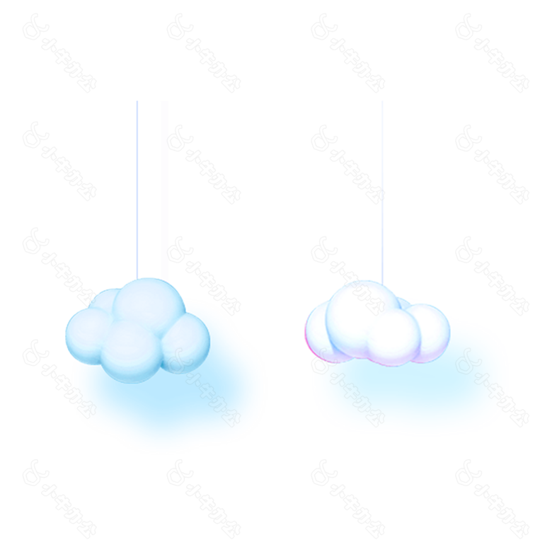 小清新可爱云朵元素