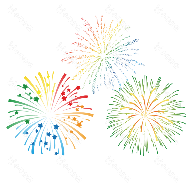 彩色烟花图案元素