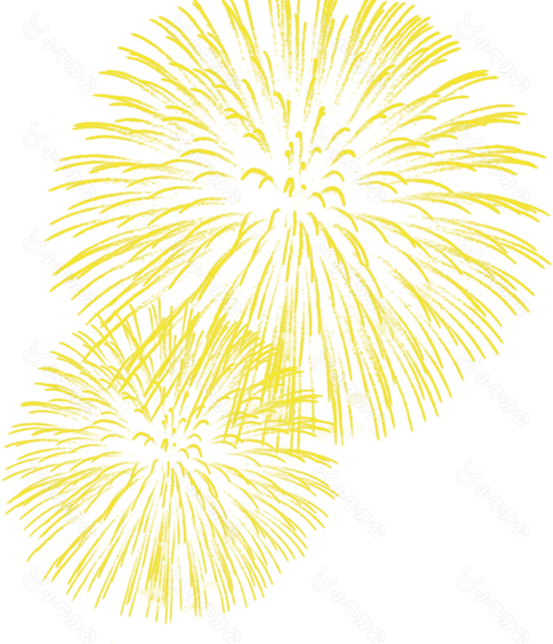 黄色烟花图案元素